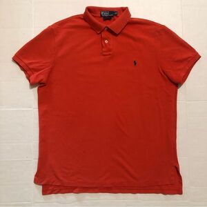 Polo by Ralph Lauren custom fit orange pique polo shirt (L) EUC